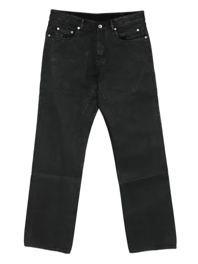 Rick Owens Drkshdw Wax-coated Jeans In Black