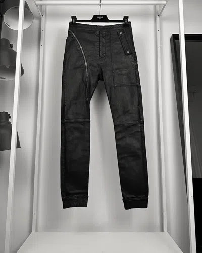 Pre-owned Rick Owens Drkshdw Waxed Aircut Denim Joggers In Black