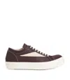 Rick Owens Drkshdw Waxed Canvas Vintage Low-top Sneakers In Brown