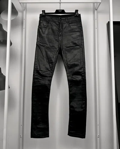 Pre-owned Rick Owens Drkshdw Waxed Detroit Jeans In Black