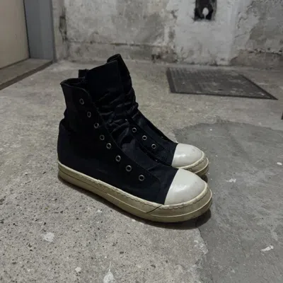 Pre-owned Rick Owens Drkshdw Waxed Ramones Shoes In Black
