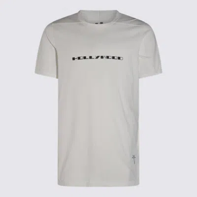 Rick Owens Drkshdw White Cotton T-shirt In Beige