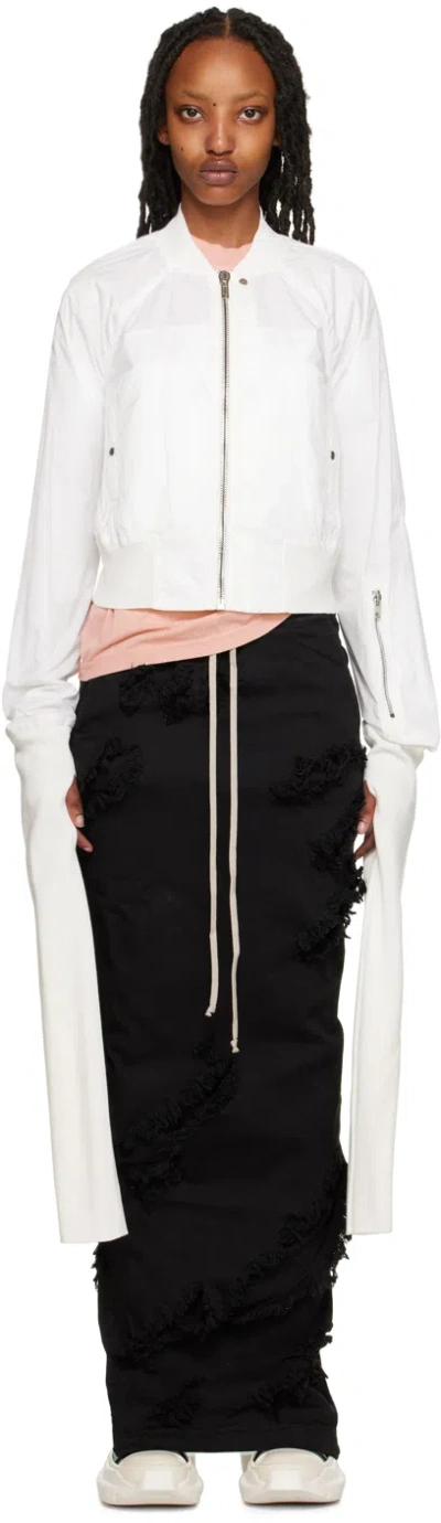 Rick Owens Drkshdw Gauntlet Faun Bomber Jacket In White