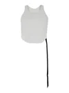 Rick Owens Drkshdw White Racerback Top With Oversize Band In White