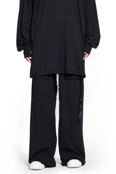 Rick Owens Drkshdw Wide Creatch Cargo Drawstring In Black