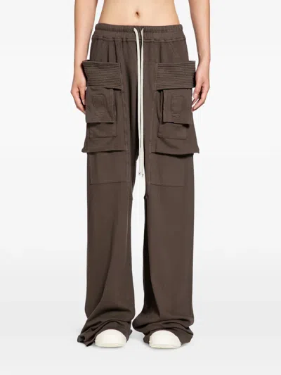 Rick Owens Drkshdw Wide Creatch Cargo Pants In Brown