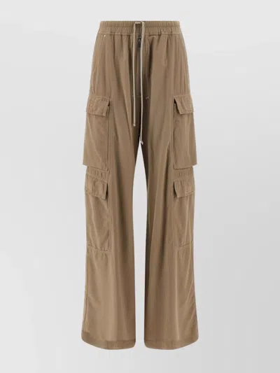 RICK OWENS DRKSHDW WIDE LEG CARGO PANTS WITH ELASTIC WAIST