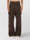 Rick Owens Drkshdw Wide Leg Cargo Trousers And Pockets In Brown