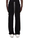 Rick Owens Drkshdw Wide Leg Cargo Trousers With Drawstring Waist In Black