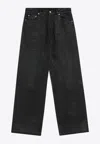 Rick Owens Drkshdw Wide-leg High-rise Jeans In Animal Print