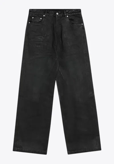 Rick Owens Drkshdw Wide-leg High-rise Jeans In Animal Print