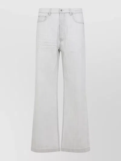 Rick Owens Drkshdw Wide Leg Jeans Front And Back Pockets In White