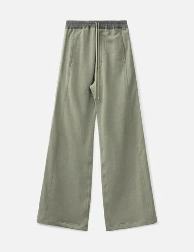 Rick Owens Drkshdw Wide Pusher Pants In Felpa In Green