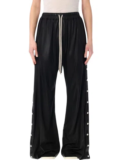 Rick Owens Drkshdw Wide Pusher Acetate Snap Button Pants In Black