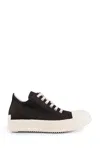 Rick Owens Drkshdw 20mm Sneaks Denim Low Top Sneakers In Black&white