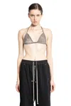Rick Owens Drkshdw Off-white Porterville Foil Stretch Denim Bra In Grey