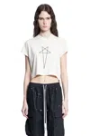 Rick Owens Drkshdw "small Level T" Cropped T-shirt In Off-white