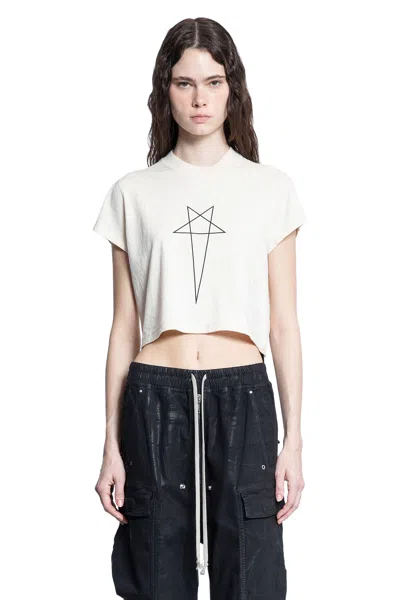 Rick Owens Drkshdw Woman Off-white T-shirts & Tank Tops In Beige