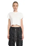 Rick Owens Drkshdw Porterville Cropped Small Level Tee In White