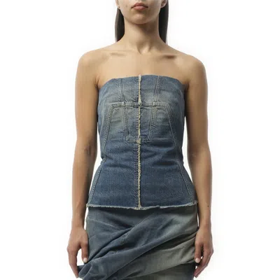 Rick Owens Drkshdw Women's Bustier Top In Blue