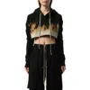 Rick Owens Drkshdw Tie-dye Cropped Hoodie In Black/terra