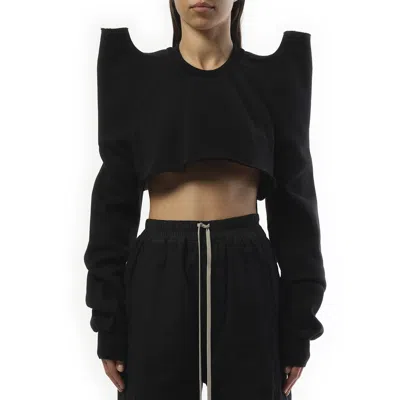 Rick Owens Drkshdw Women's Cropped Tec Sweater In Black