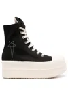 Rick Owens Drkshdw Black Porterville Double Bumper Sneaks Sneakers In 9811 Black/pearl/milk/milk