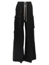 Rick Owens Drkshdw Black Porterville Double Cargo Jumbo Belas Trousers In Black