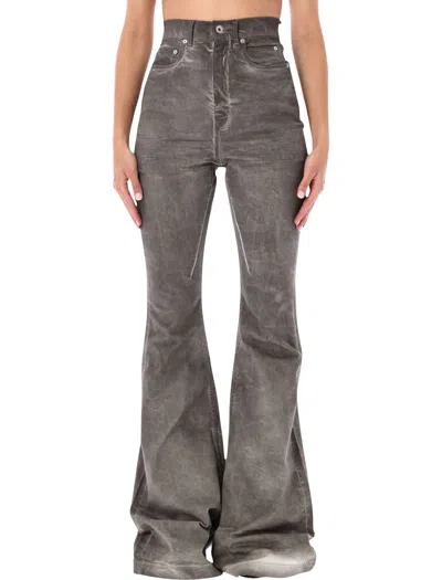 Rick Owens Drkshdw Bolan Bootcut High Waist Denim Jeans In Gray