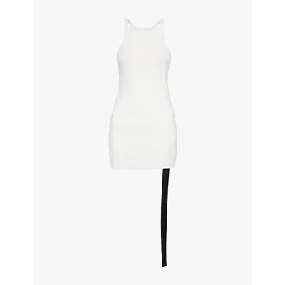 Rick Owens Drkshdw Womens Milk Racer Shoulder-straps Cotton-jersey Top In White