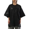 Rick Owens Drkshdw Black Hollywood Tommy T-shirt In Black