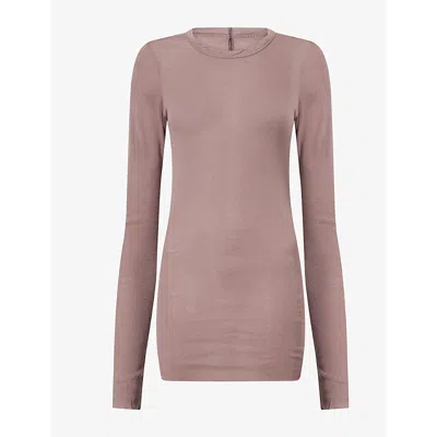 Rick Owens Drkshdw Womens Basic Long-sleeve Cotton T-shirt Grape Xs