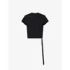 Rick Owens Drkshdw Womens Black Cropped Small Level Cotton T-shirt In Black