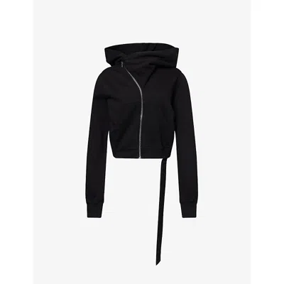 Rick Owens Drkshdw Womens Black Mountain Zip-through Cotton-jersey Hoody Xl