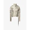Rick Owens Drkshdw Womens Palladium Naska Gary Metallic Cotton-blend Jacket In Silver