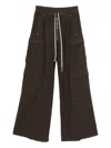 Rick Owens Drkshdw Dark Powder Grey Nylon Double Cargo Jumbo Belas Trousers In Brown