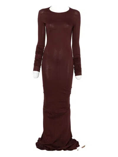 Rick Owens Drkshdw Wool Long Dress In Red