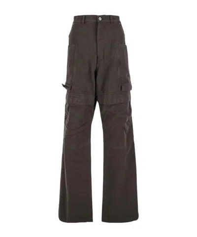 Rick Owens Drkshdw Work Casual Pants In Brown