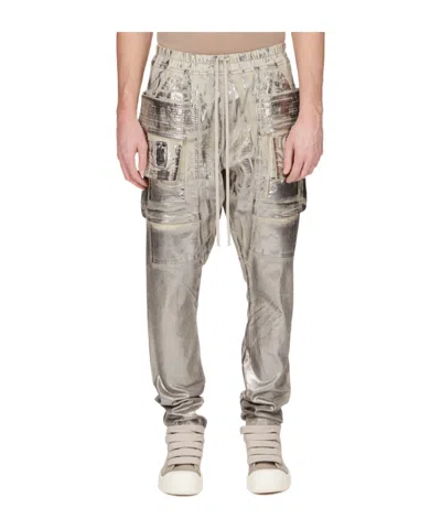 Rick Owens Drkshdw Work Casual Pants In Gray