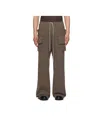 Rick Owens Drkshdw Gray Hollywood Creatch Wide Cargo Drawstring Pants In Taupe