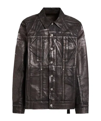 Rick Owens Drkshdw Worker Bronze Cotton Jacket In Black