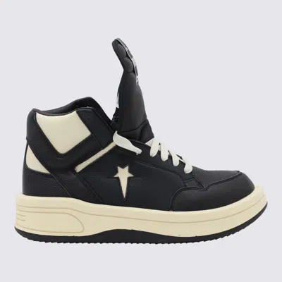 Rick Owens Drkshdw X Converse Black Leather Turbowpn Sneakers In Nero