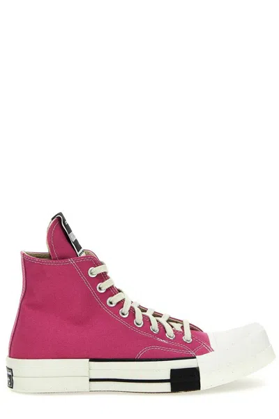 Rick Owens Drkshdw X Converse Turbodrk High Top Sneakers In Pink
