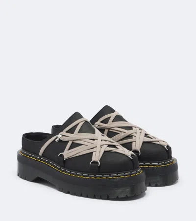 Rick Owens Drkshdw X Dr. Martens Leather Mules In Black