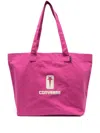 Rick Owens Drkshdw Logo-print Canvas Tote Bag In 粉色