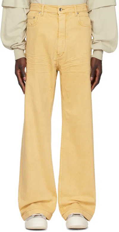 Rick Owens Drkshdw Yellow Geth Jeans In 42 Mustard