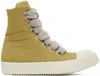 RICK OWENS DRKSHDW YELLOW JUMBO LACE PUFFER SNEAKERS