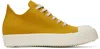 Rick Owens Drkshdw Yellow Porterville Low Sneaks Sneakers In 9211 Ochre/milk/milk