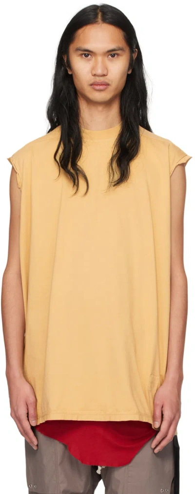 Rick Owens Drkshdw Yellow Tarp T-shirt In 42 Mustard