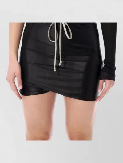 Rick Owens Drkshdw Ziggy Cropped One Shoulder Long Sleeve Top In Black